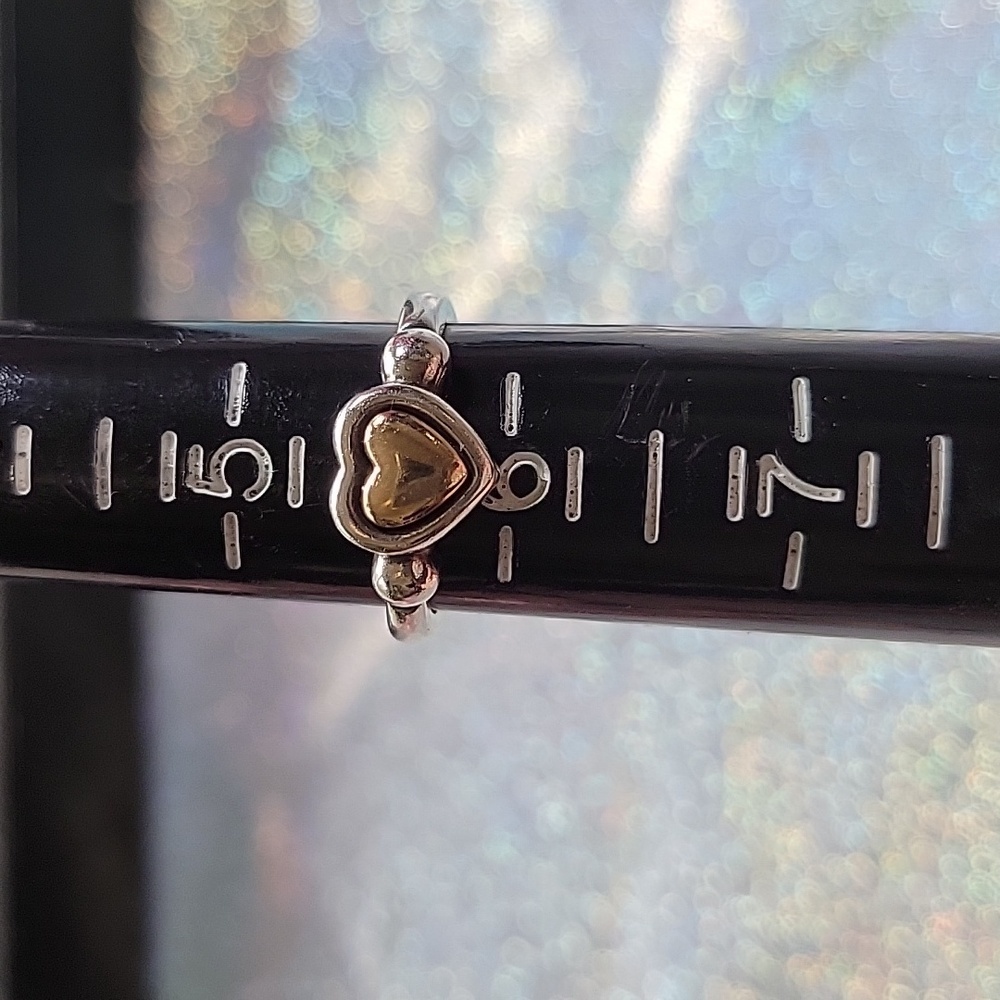 James Avery Retired True Heart Sterling Silver 925 & 14k Gold Ring SZ: 5.5 - Picture 7 of 8